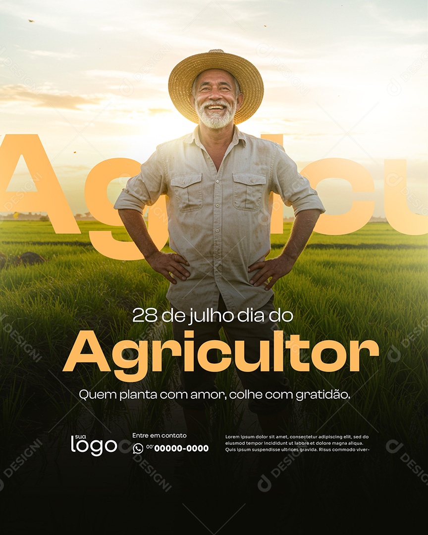 28 de Julho Dia do Agricultor Social Media PSD Editável