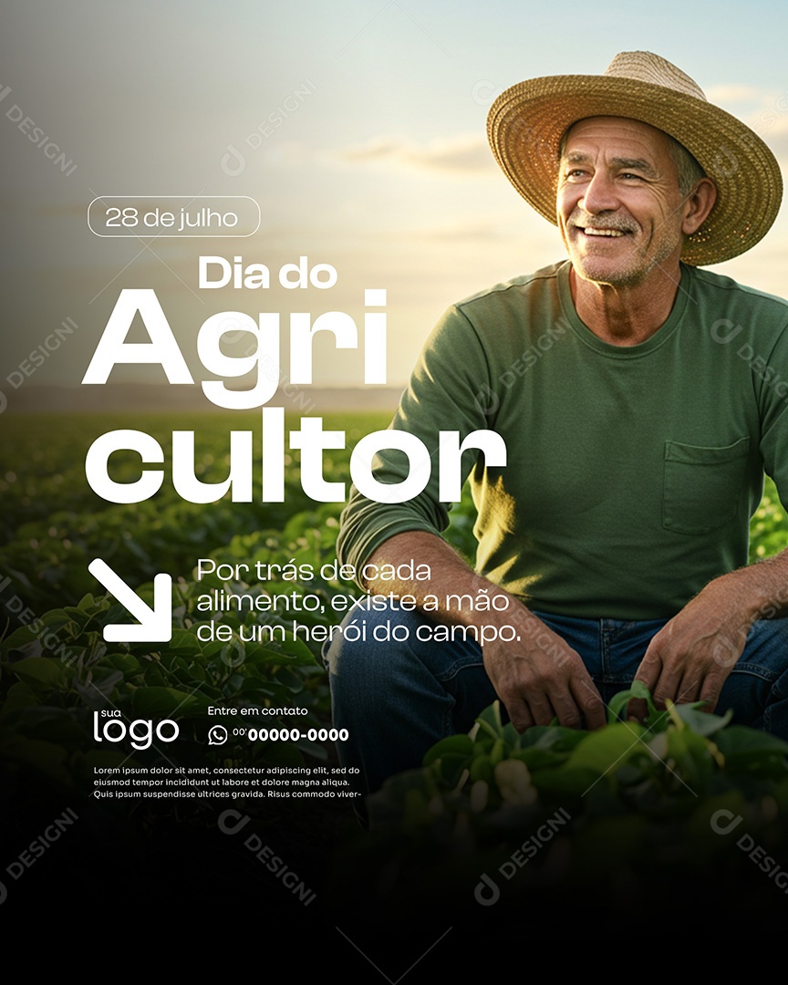 28 de Julho Dia do Agricultor Social Media PSD Editável