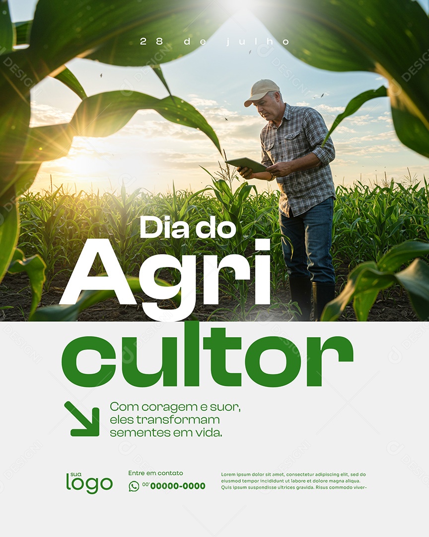 28 de Julho Dia do Agricultor Social Media PSD Editável