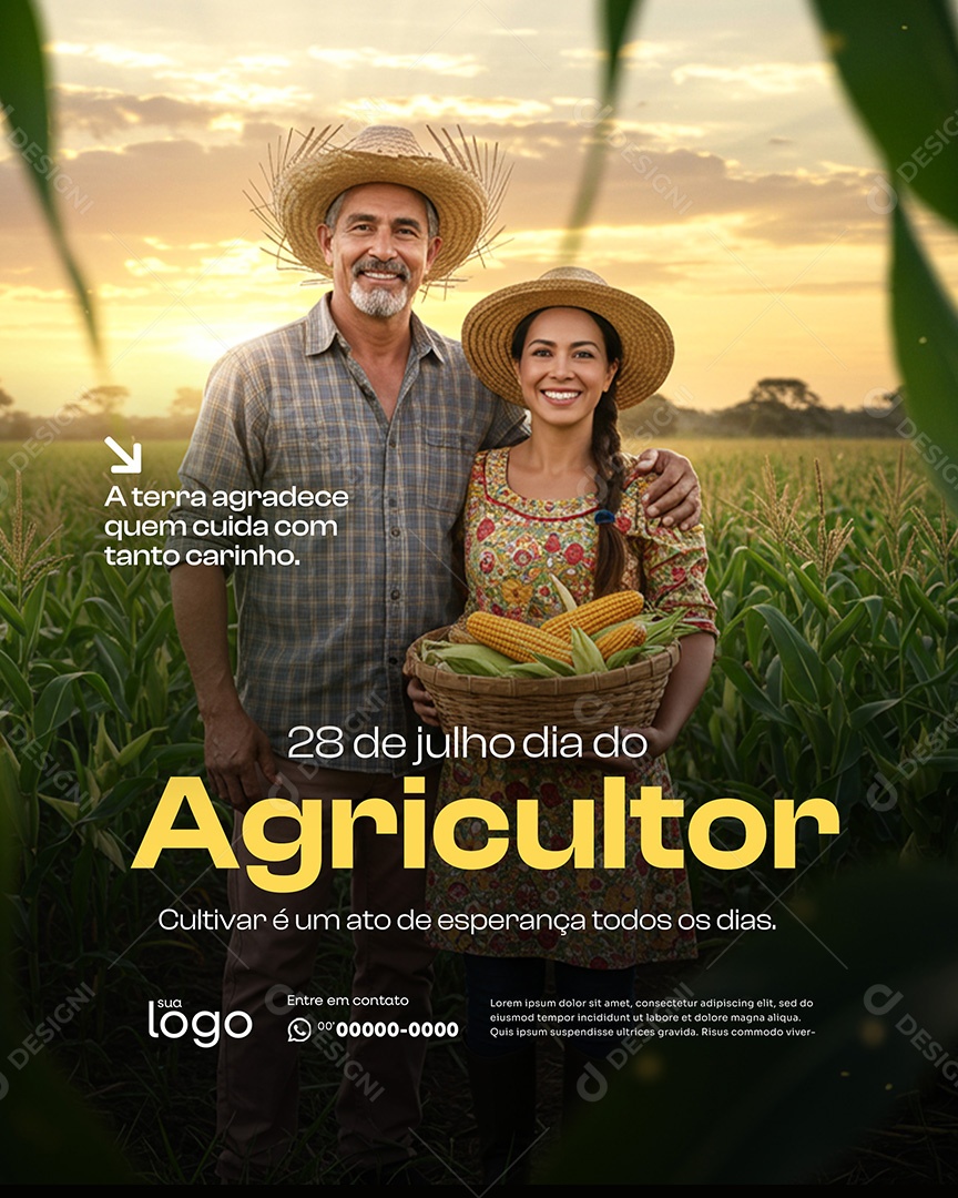 28 de Julho Dia do Agricultor Social Media PSD Editável
