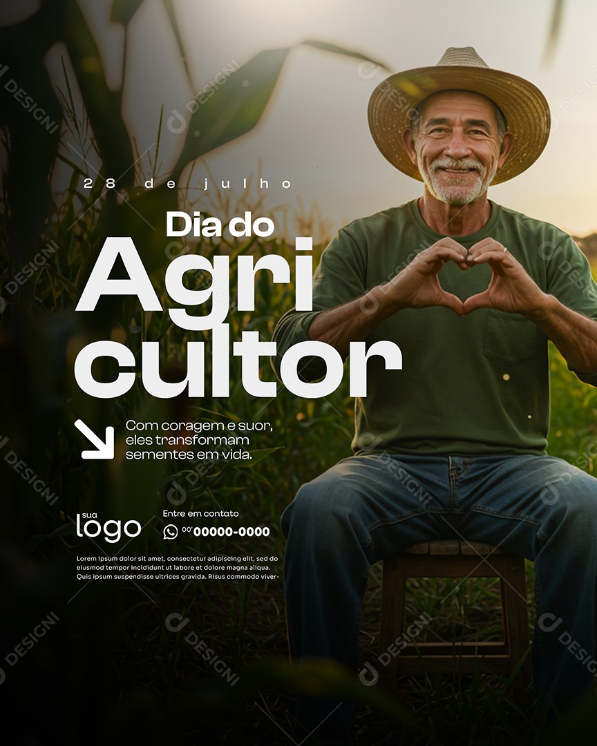 28 de Julho Dia do Agricultor Social Media PSD Editável