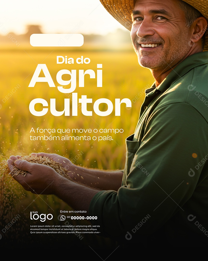 28 de Julho Dia do Agricultor Social Media PSD Editável