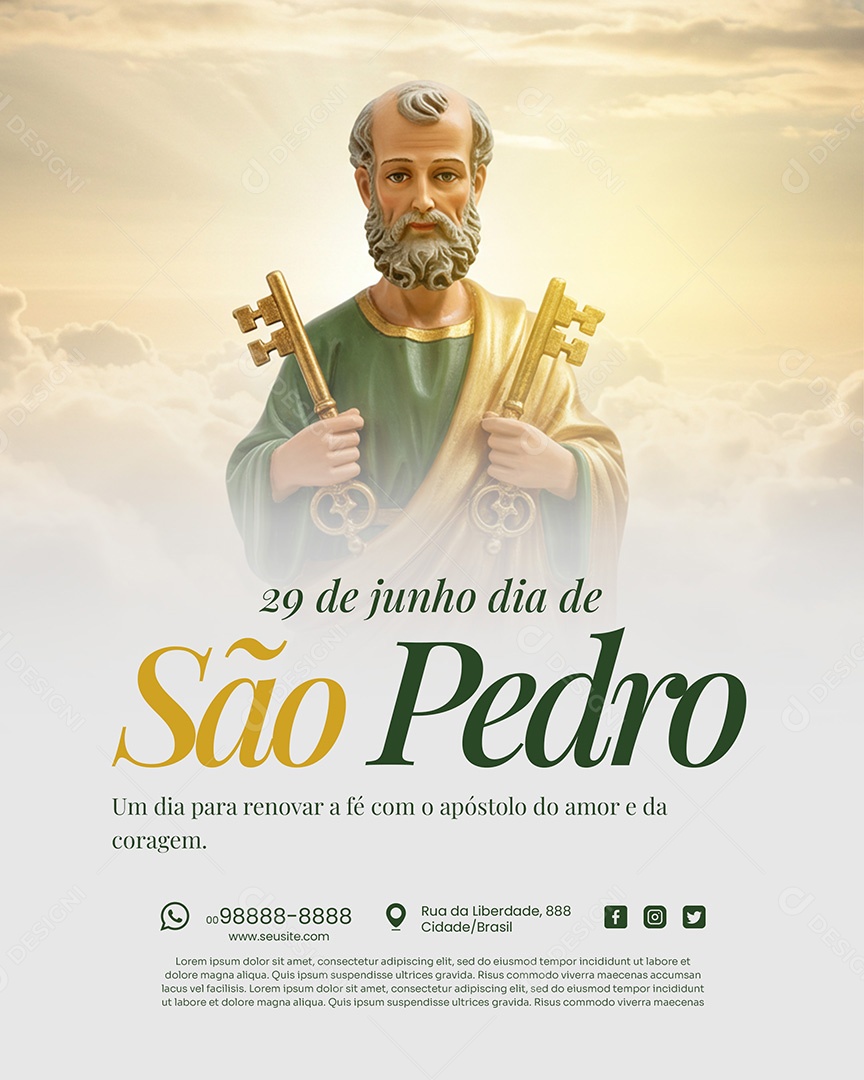 29 De Junho Dia de São Pedro Social Media PSD Editável