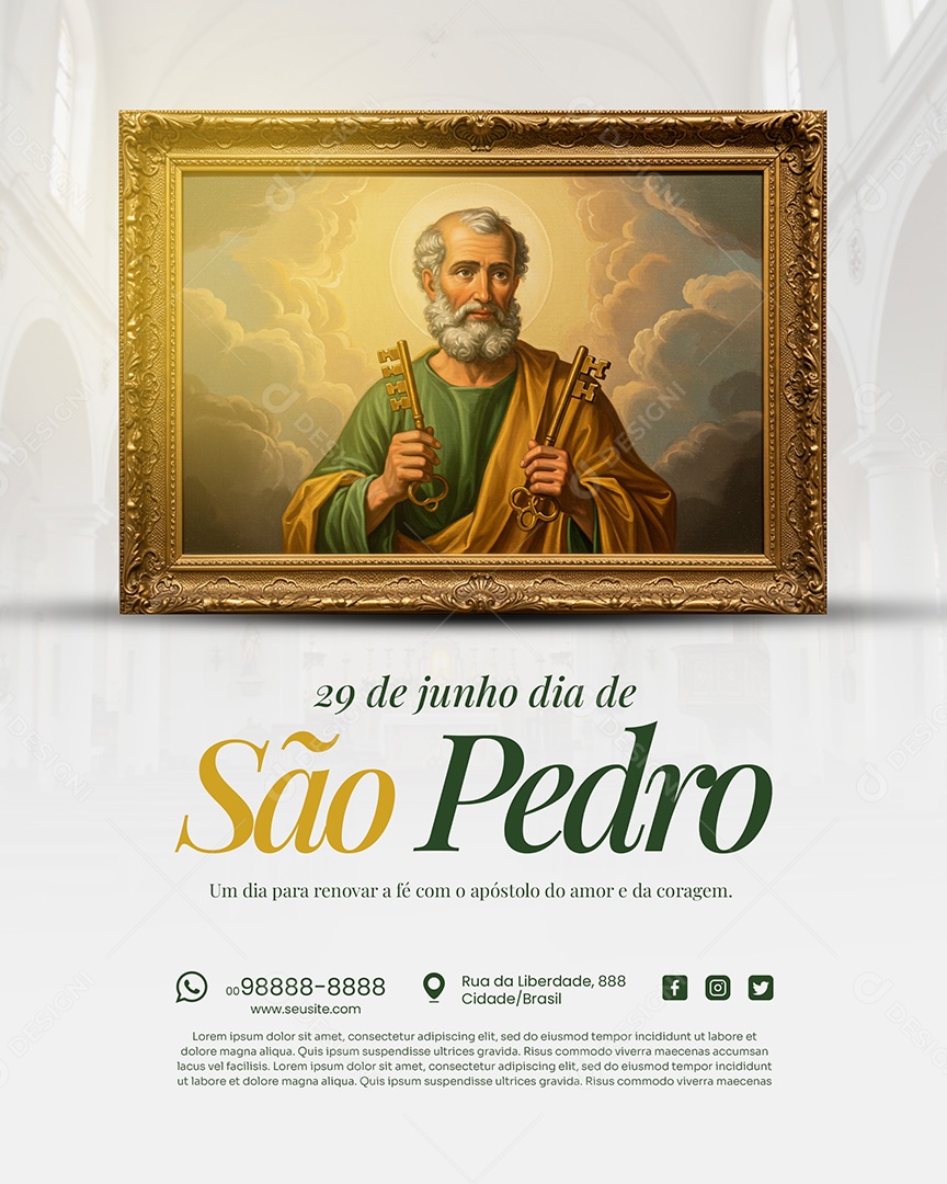 29 De Junho Dia de São Pedro Social Media PSD Editável