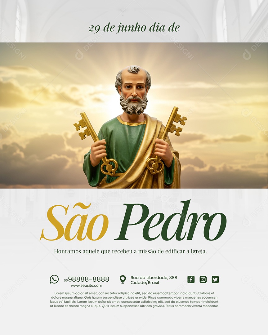 29 De Junho Dia de São Pedro Social Media PSD Editável