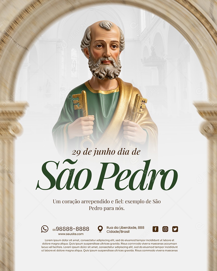 29 De Junho Dia de São Pedro Social Media PSD Editável