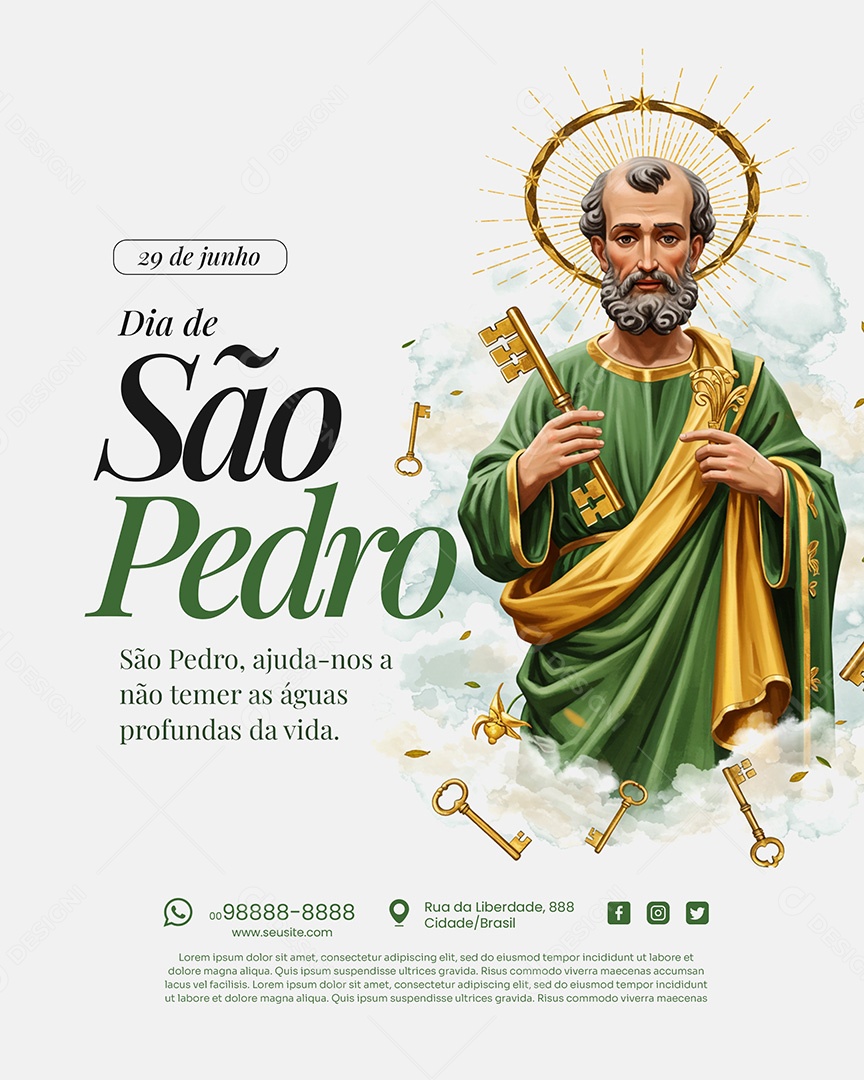 29 De Junho Dia de São Pedro Social Media PSD Editável