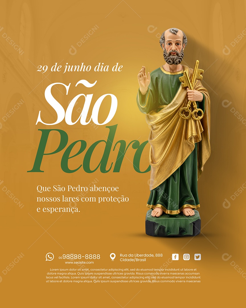 29 De Junho Dia de São Pedro Social Media PSD Editável
