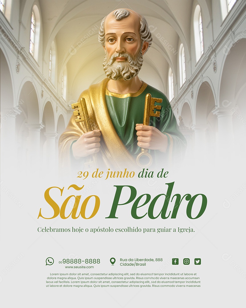 29 De Junho Dia de São Pedro Social Media PSD Editável