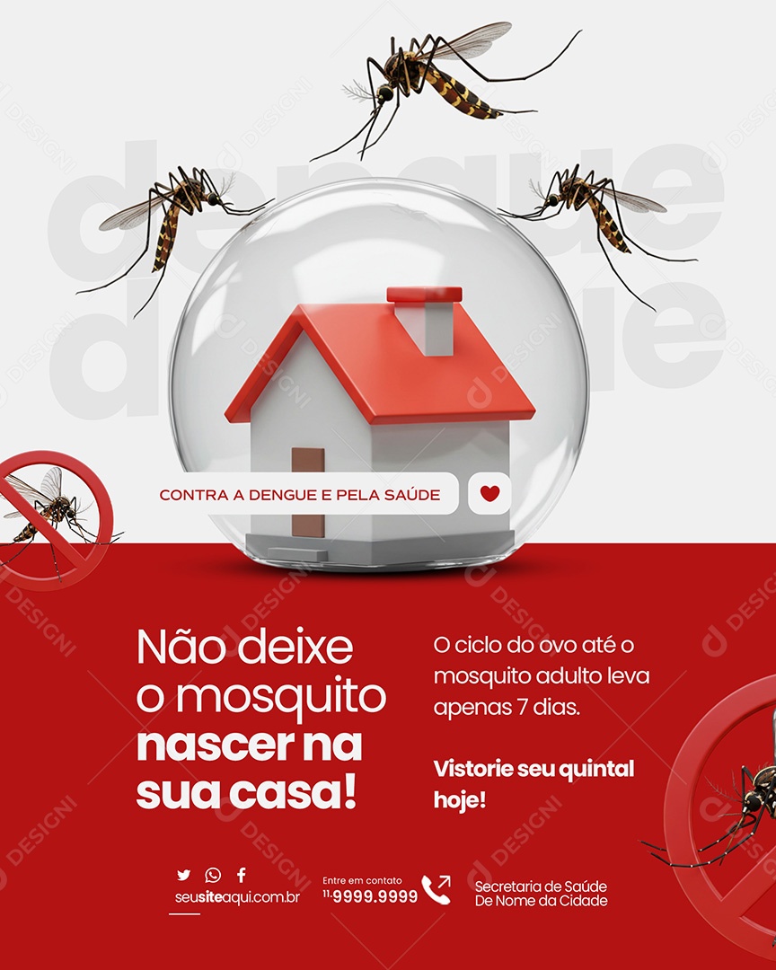 Campanha Contra a Dengue Social Media PSD Editável