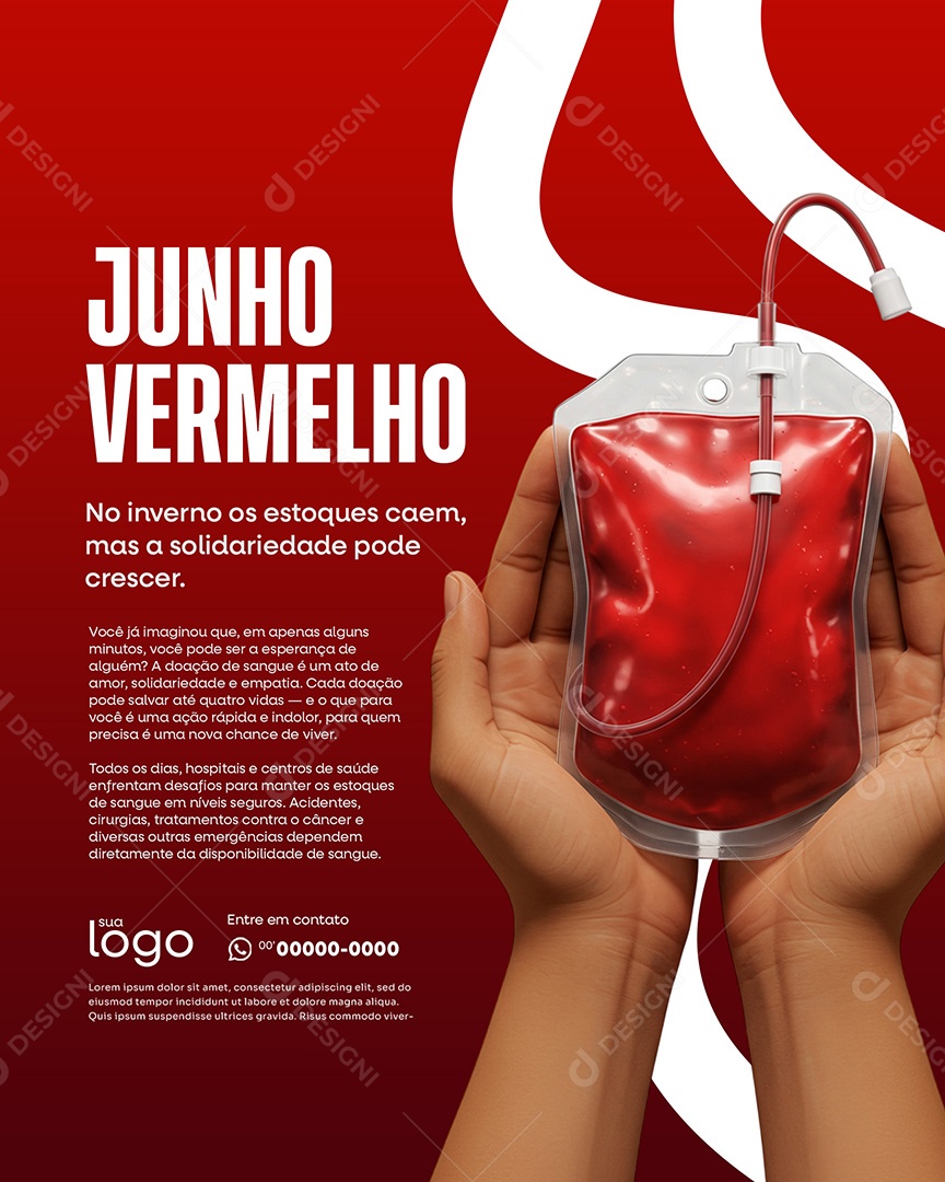Campanha Junho Vermelho Social Media PSD Editável