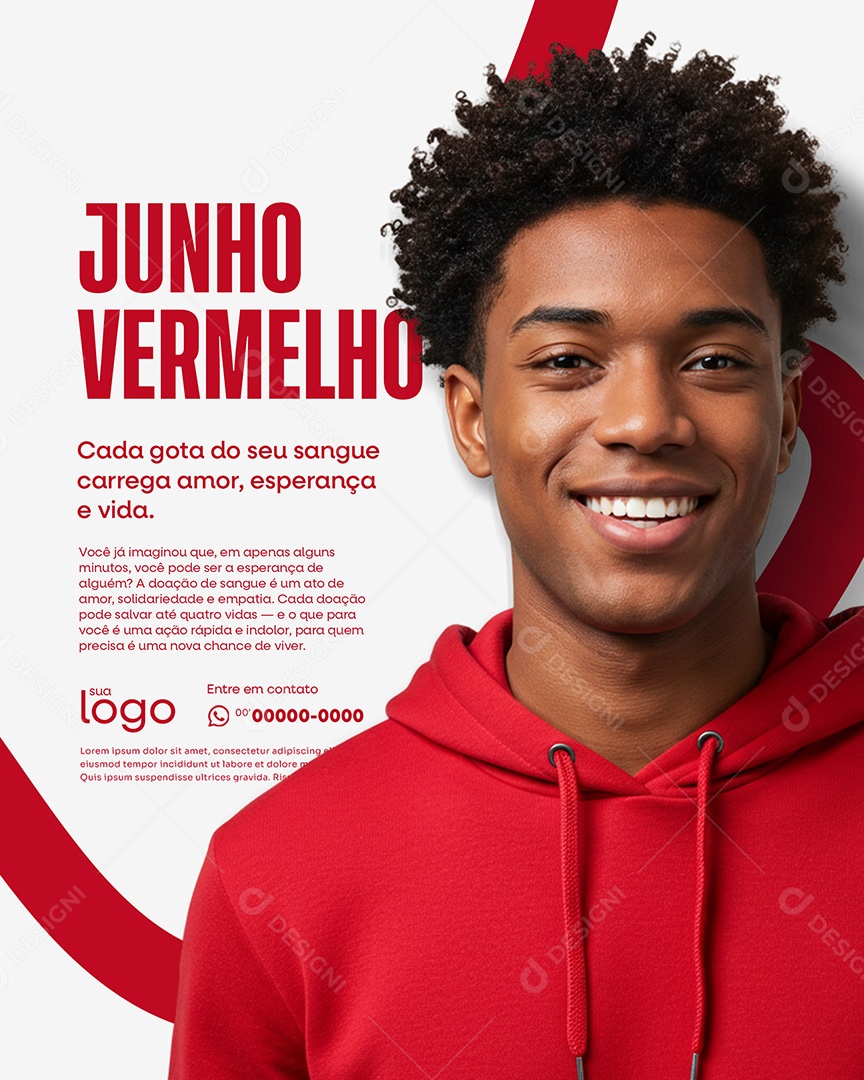 Campanha Junho Vermelho Social Media PSD Editável