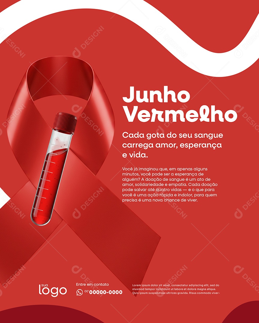 Campanha Junho Vermelho Social Media PSD Editável
