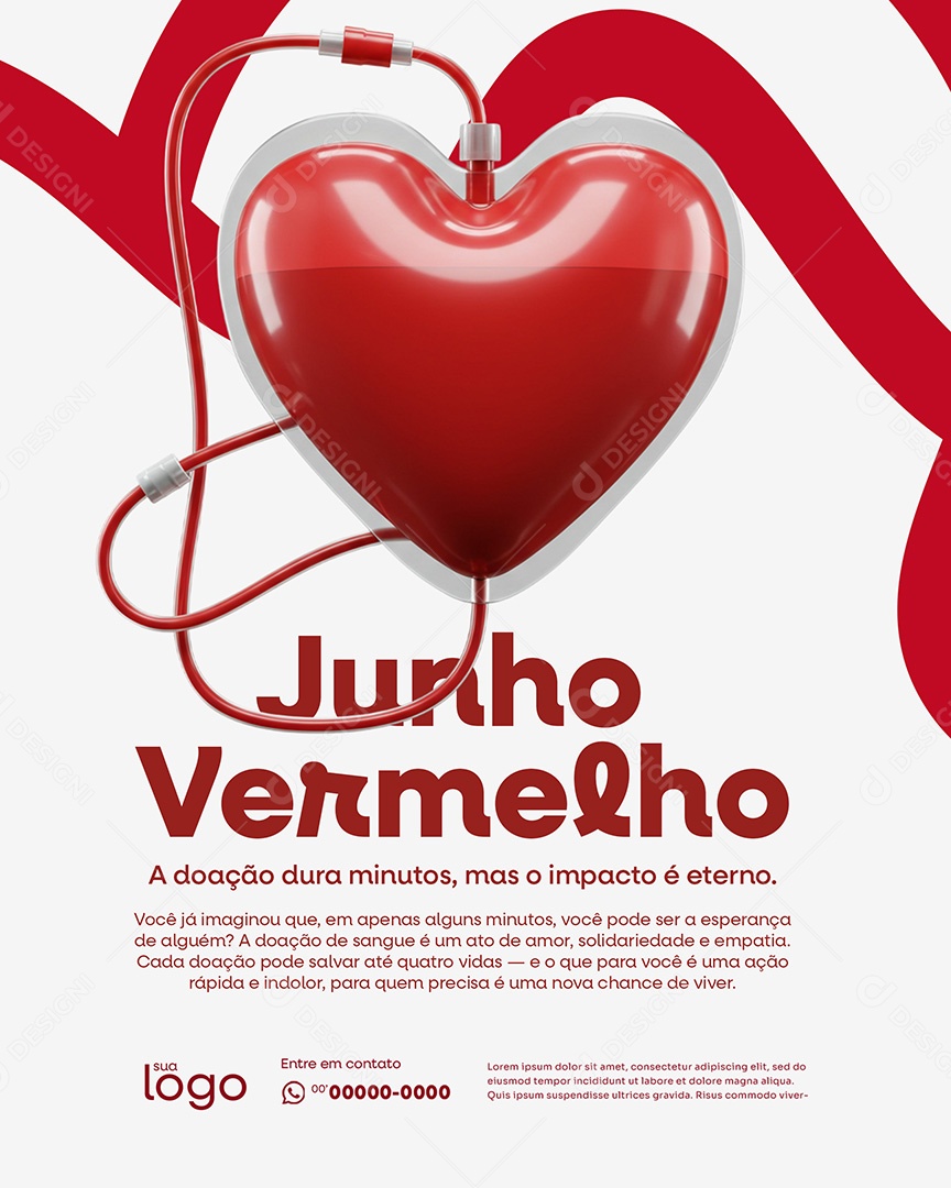 Campanha Junho Vermelho Social Media PSD Editável