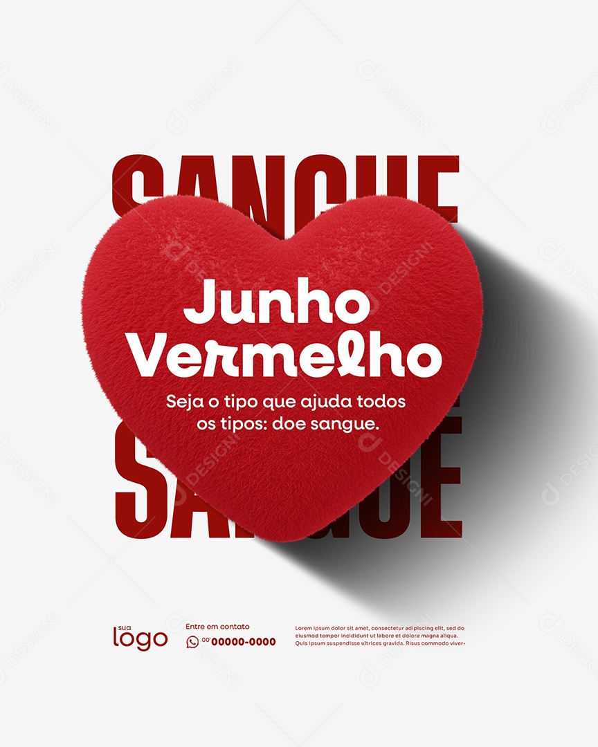 Campanha Junho Vermelho Social Media PSD Editável