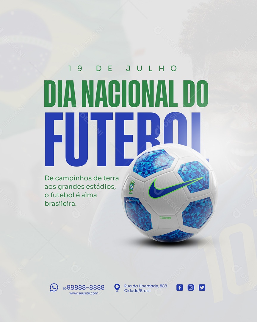 Dia Nacional do Futebol 19 de Julho Social Media PSD Editável