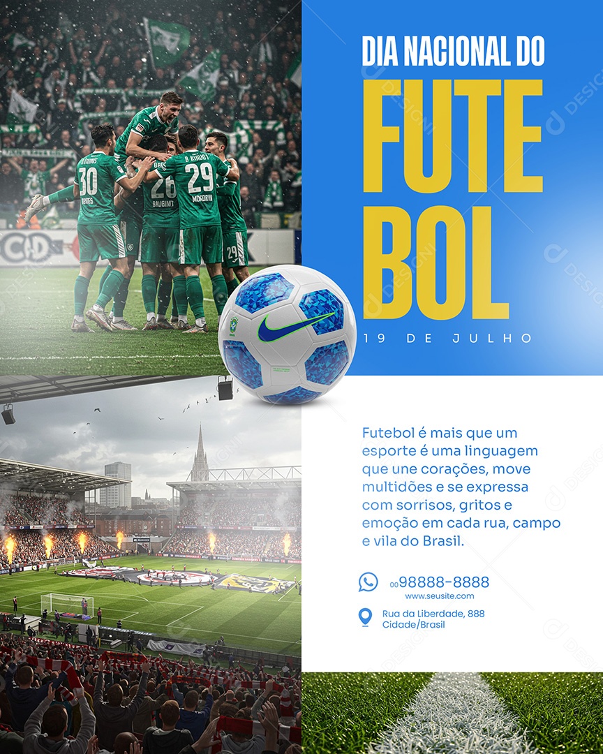 Dia Nacional do Futebol 19 de Julho Social Media PSD Editável
