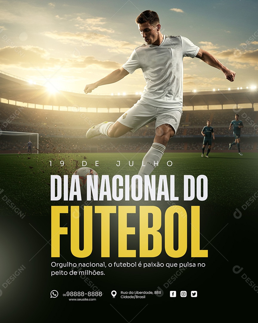 Dia Nacional do Futebol 19 de Julho Social Media PSD Editável