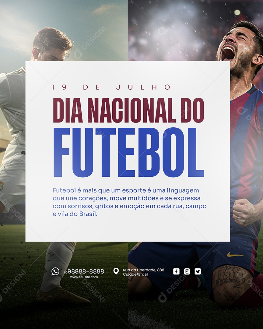 Dia Nacional do Futebol 19 de Julho Social Media PSD Editável