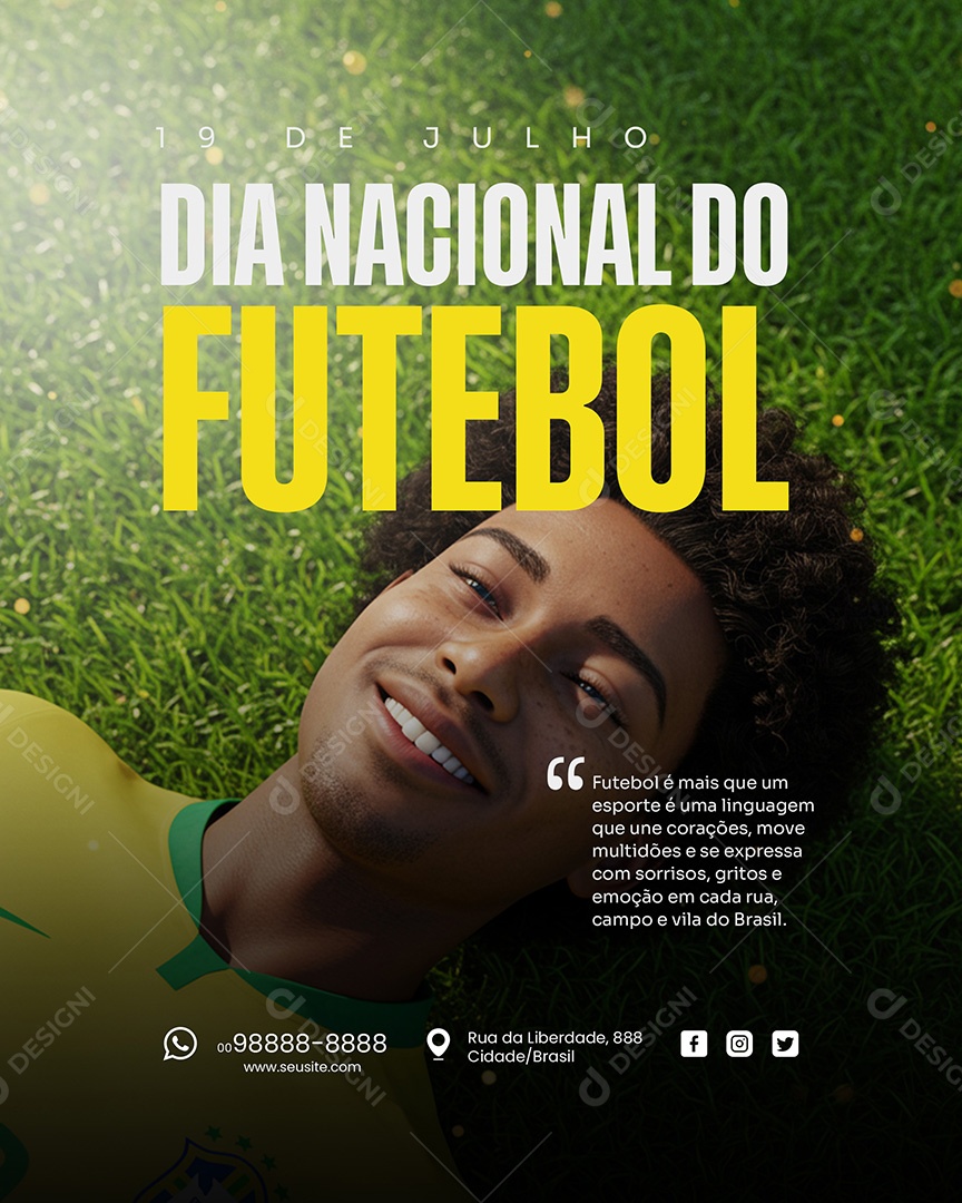 Dia Nacional do Futebol 19 de Julho Social Media PSD Editável