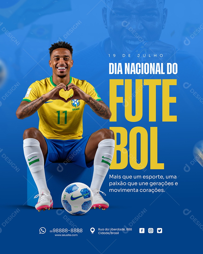 Dia Nacional do Futebol 19 de Julho Social Media PSD Editável