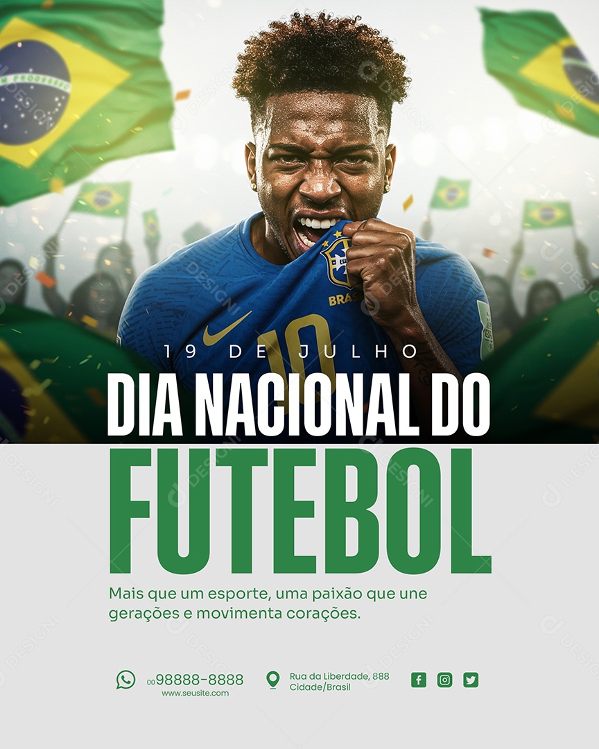 Dia Nacional do Futebol 19 de Julho Social Media PSD Editável