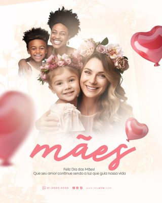 Feliz Dia das Mães 11 de Maio Social Media PSD Editável