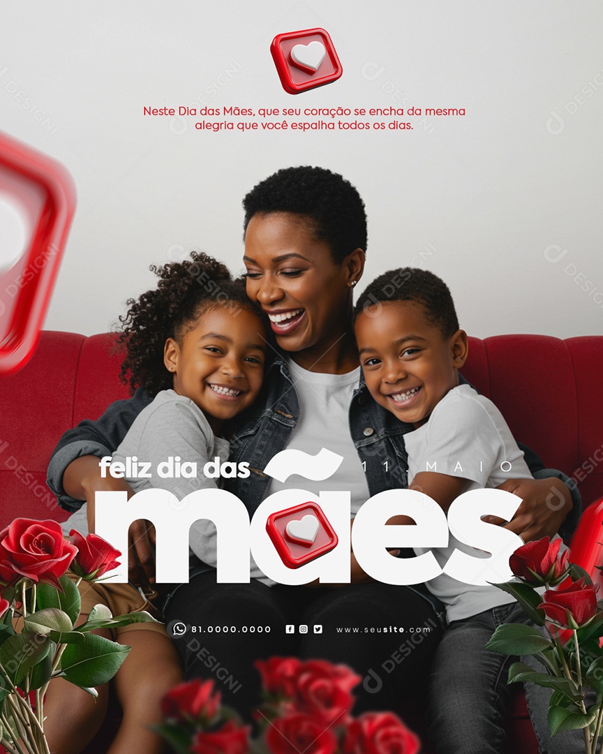 Feliz Dia das Mães 11 de Maio Social Media PSD Editável