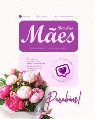 Dia das Mães 11 de Maio Social Media PSD Editável
