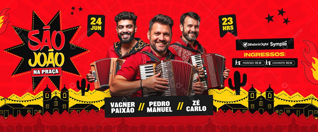 Carrossel São João Na Praça Social Media PSD Editável