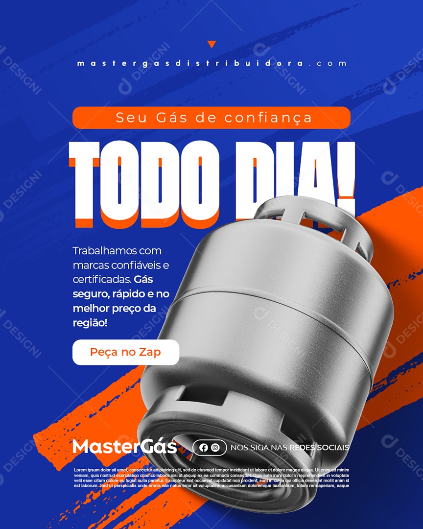Distribuidor de Gás Seu Gás de Confiança Social Media PSD Editável