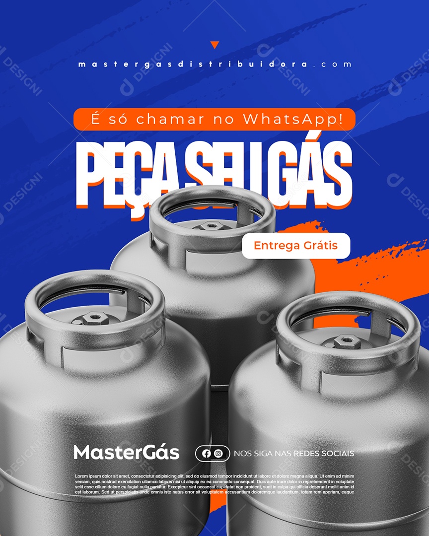 Distribuidor de Gás É só Chamar no WhatsApp Social Media PSD Editável