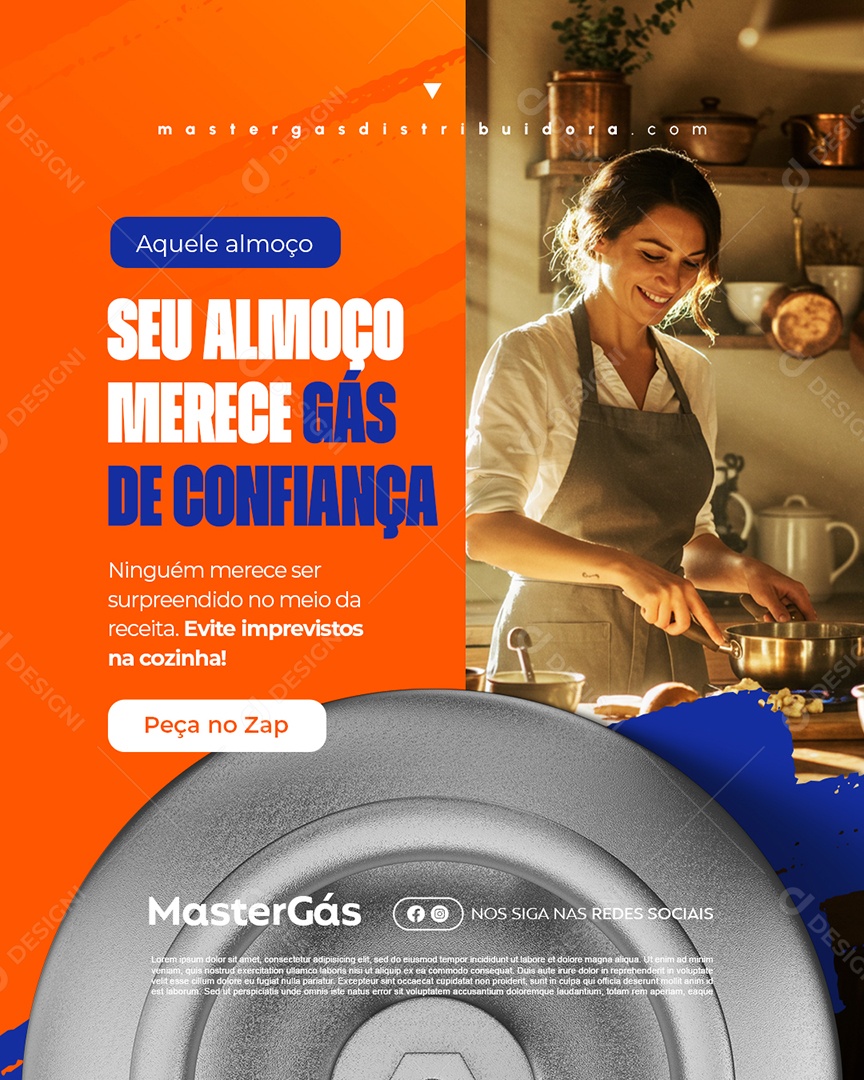 Distribuidor de Gás Aquele Almoço Social Media PSD Editável