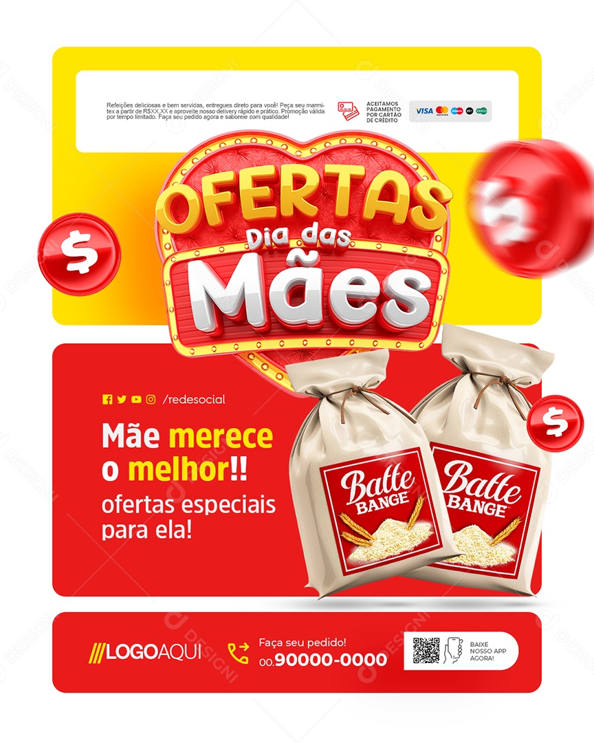 Ofertas Dia das Mães Cereal Ofertas Especiais Social Media PSD Editável