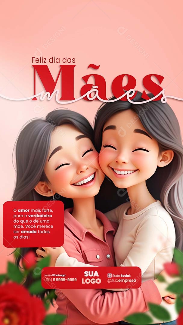 Story Feliz Dia das Mães 11 de Maio Social Media PSD Editável