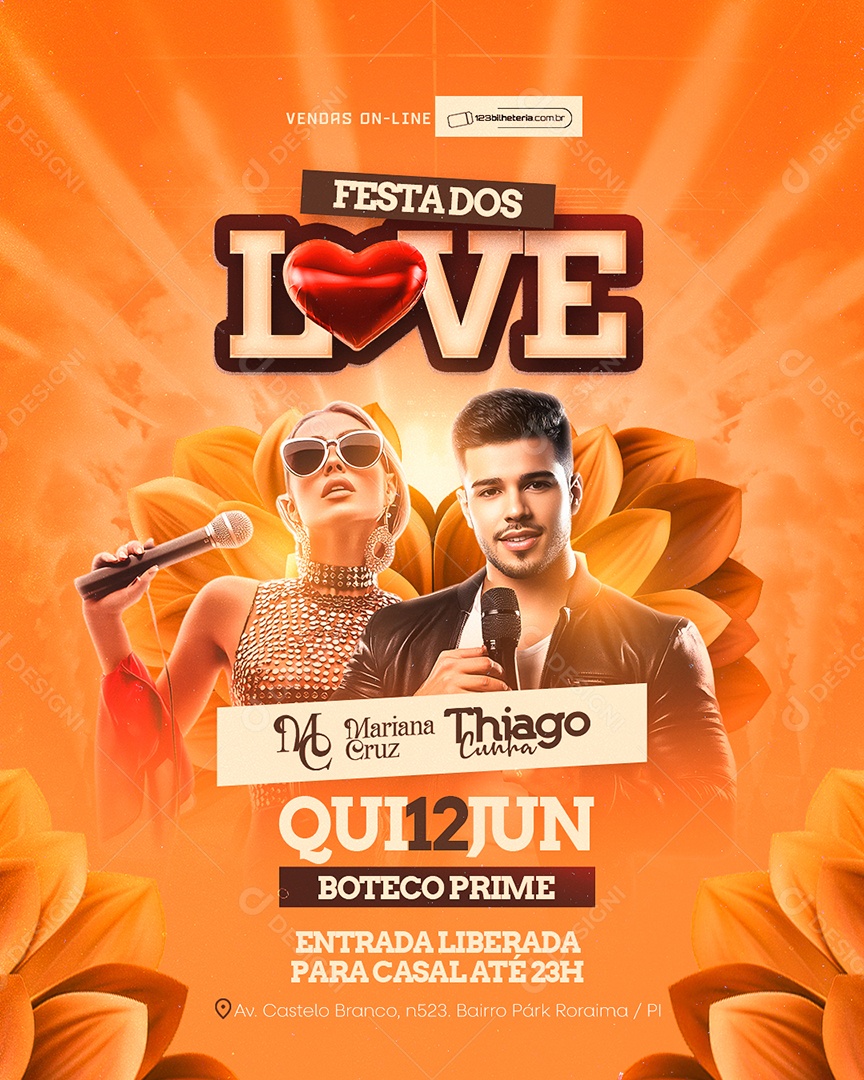 Flyer Festa dos Love Social Media PSD Editável