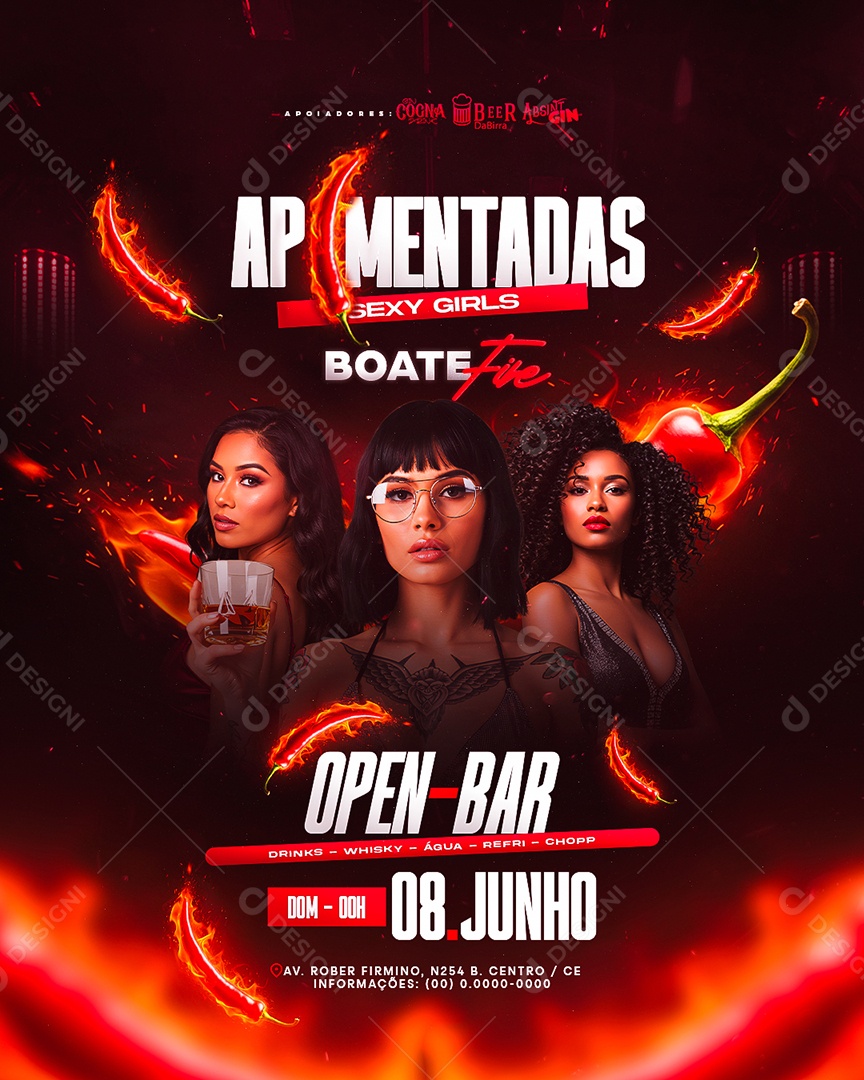 Flyer Apimentadas Sexy Girls Social Media PSD Editável