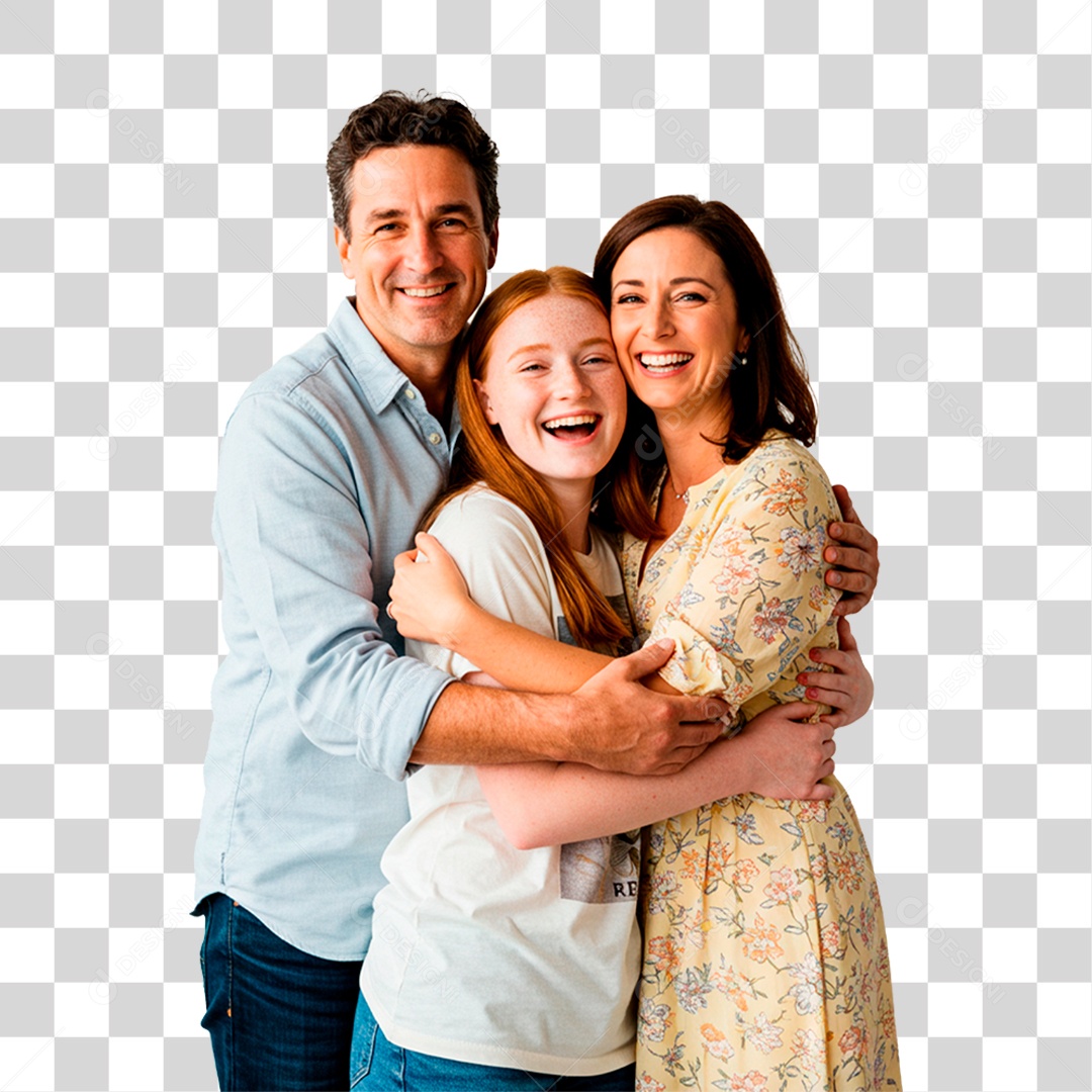 Casal com Filha PNG Transparente