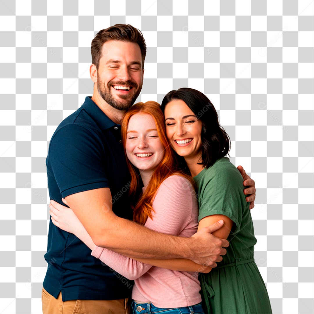 Casal com Filha PNG Transparente