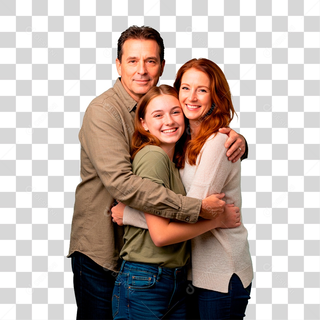 Casal com Filha PNG Transparente