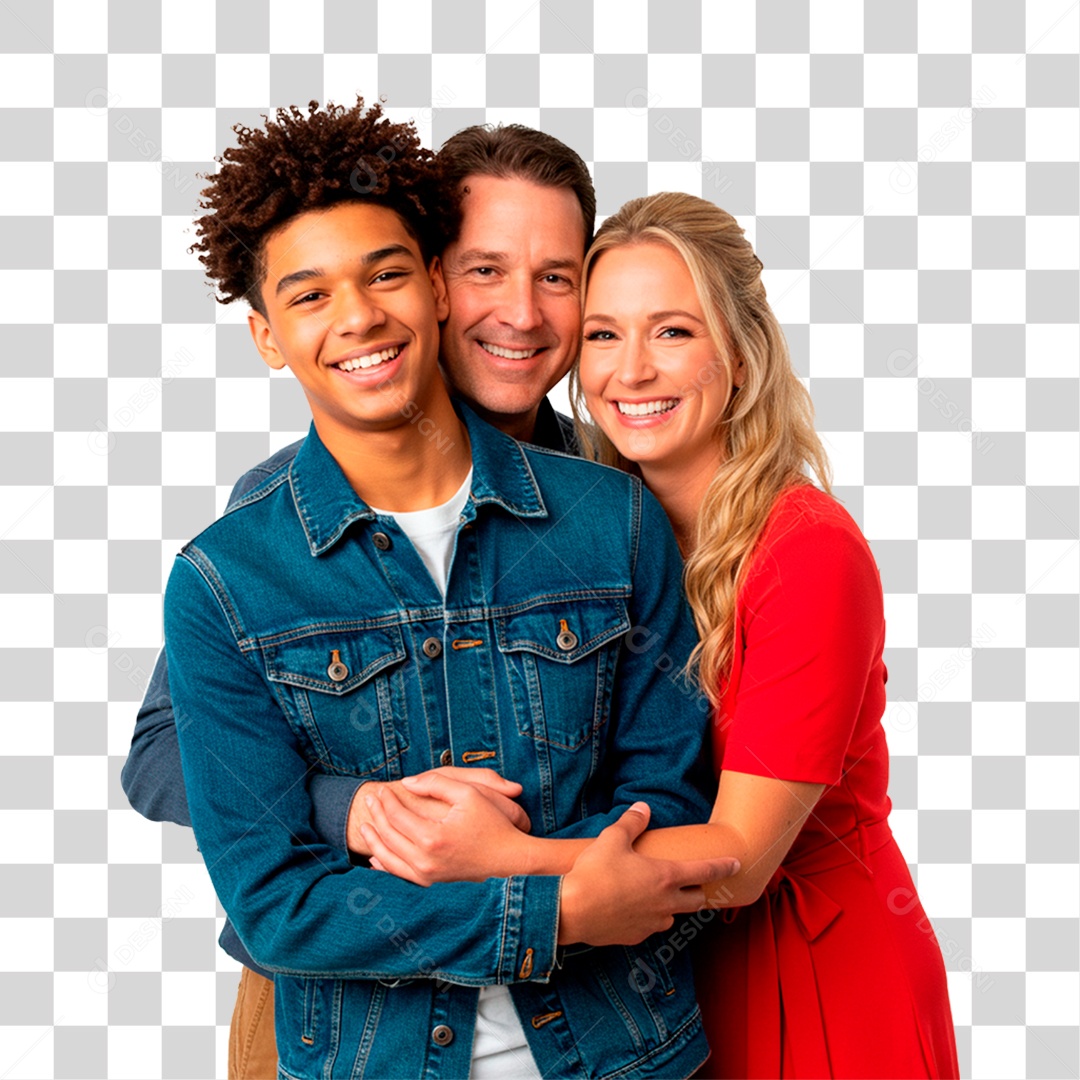 Casal com Filho PNG Transparente