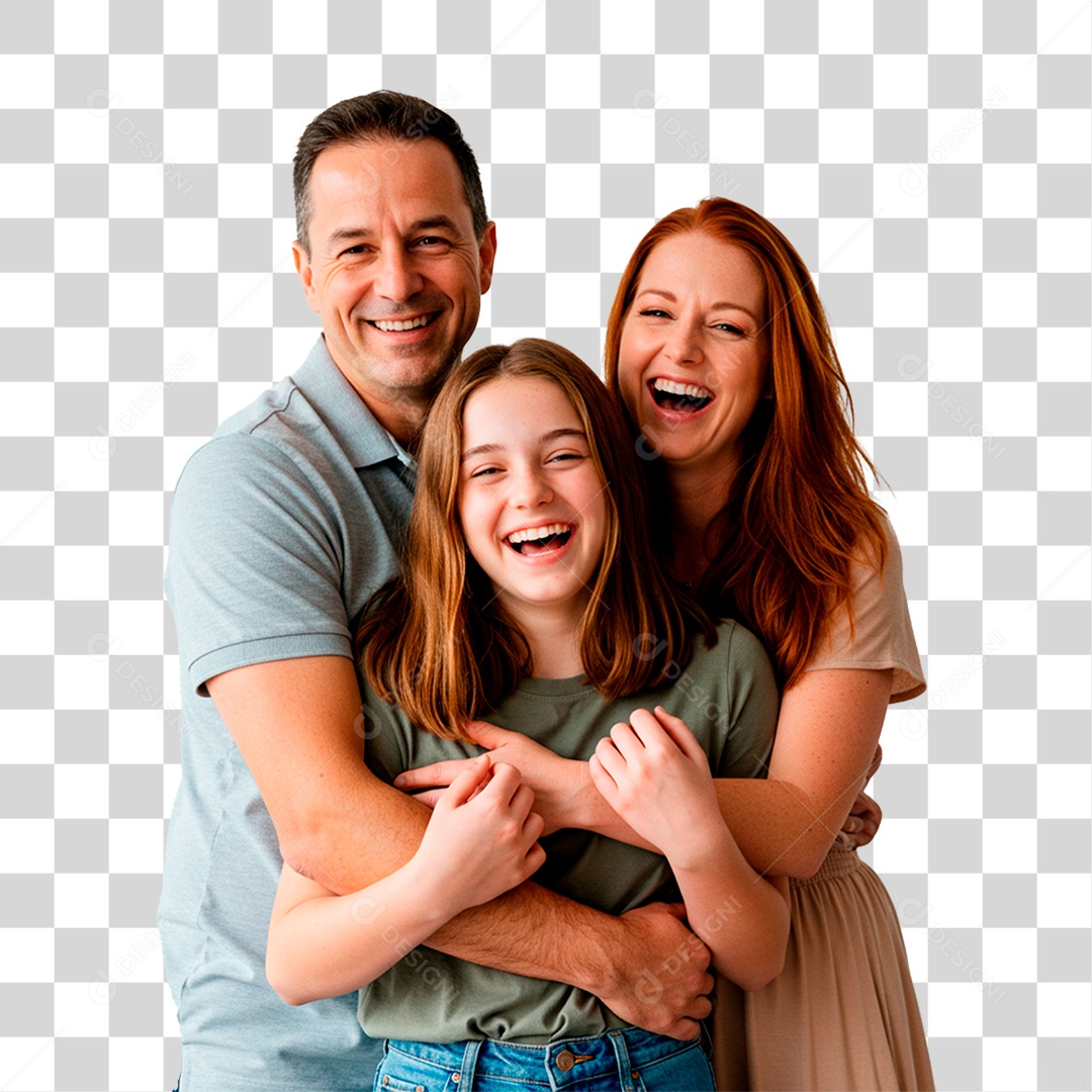 Casal com Filha PNG Transparente