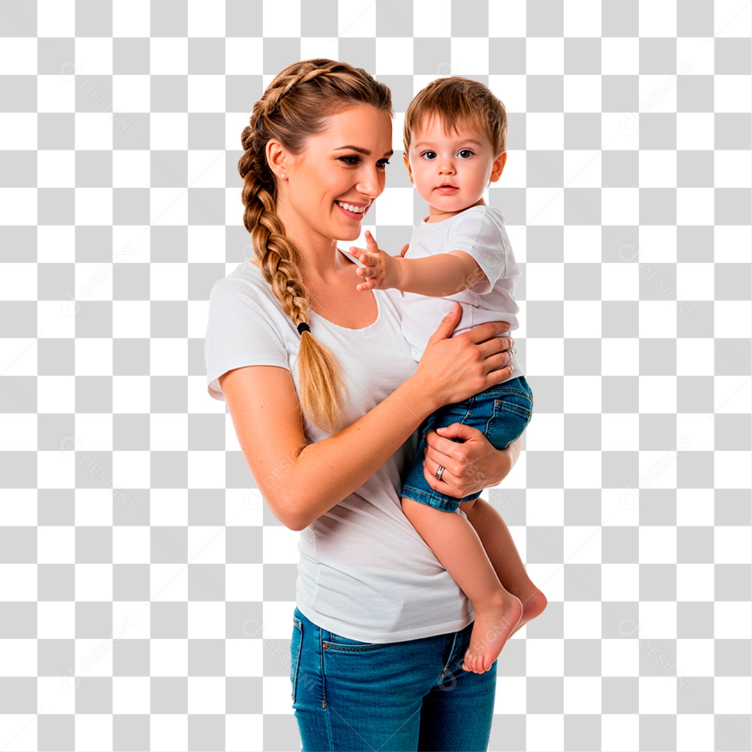 Mulher com Bebê PNG Transparente