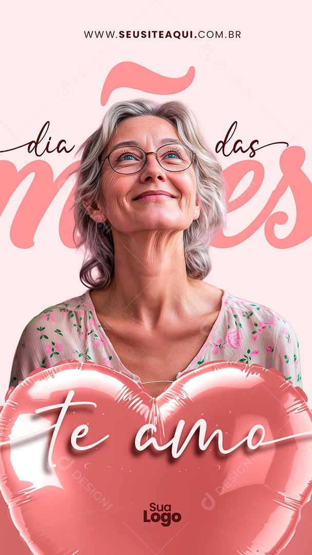 Story Dia das Mães Te Amo Social Media PSD Editável