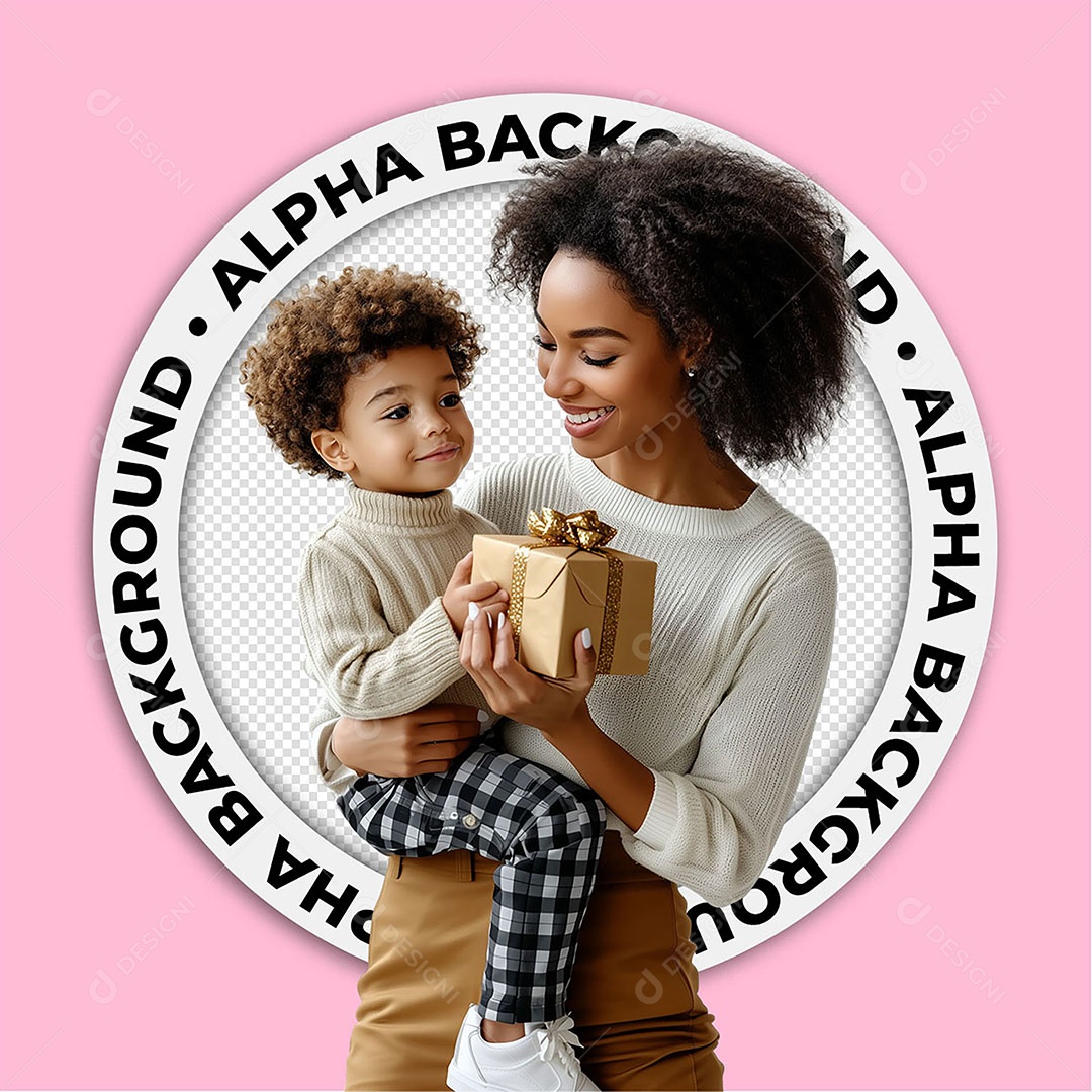 Ilustração 3D Mãe e Filho Para Composição PSD