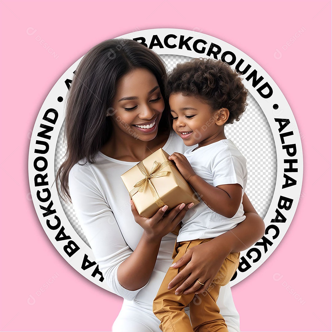 Ilustração 3D Mãe e Filho Se Abraçando Para Composição PSD