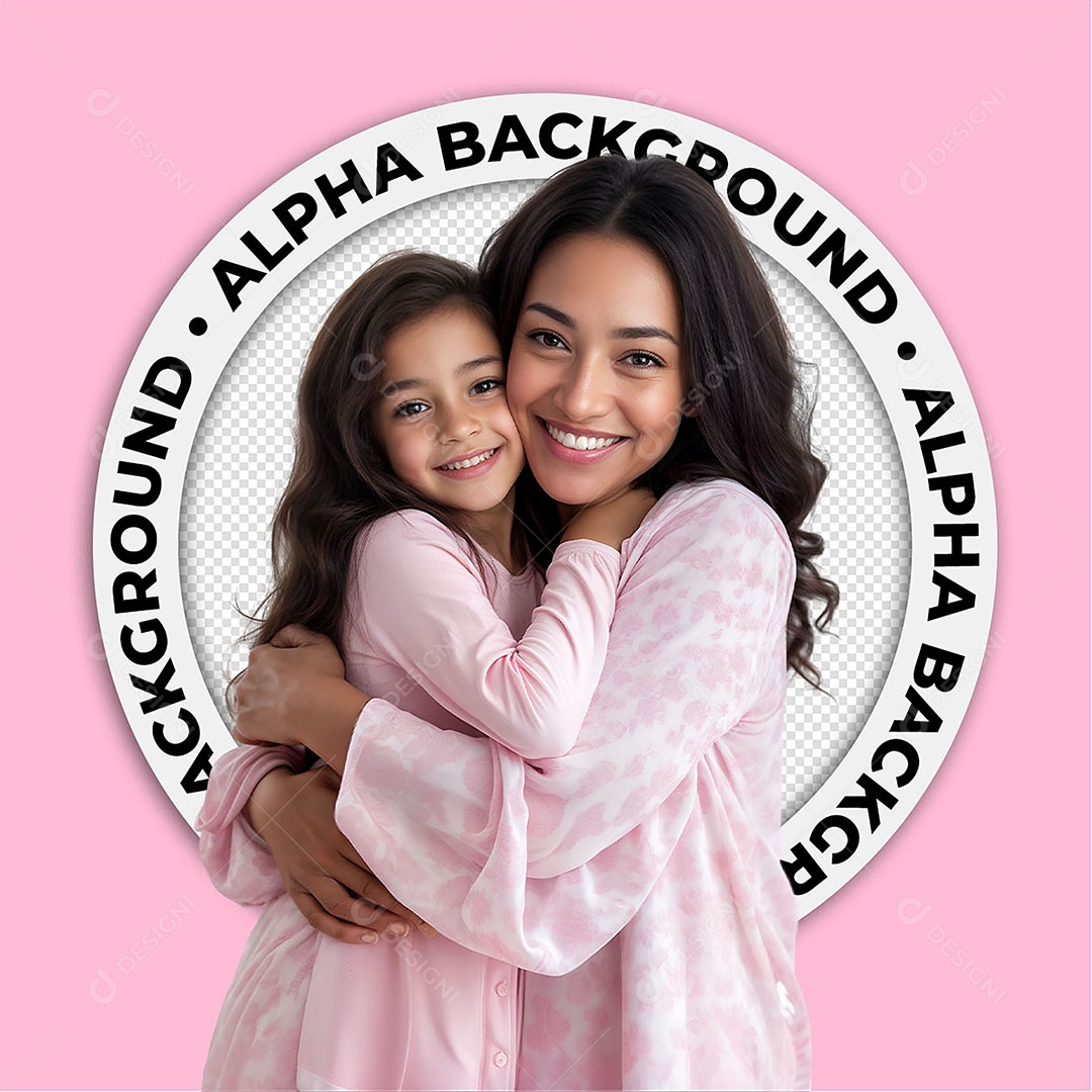 Ilustração 3D Mãe e Filha Se Abraçando Para Composição PSD