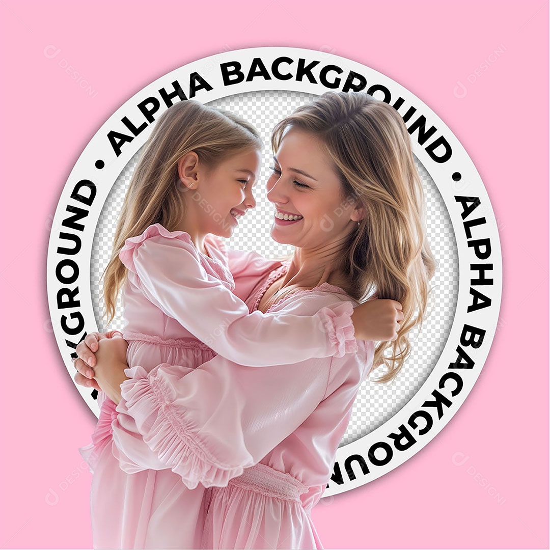 Ilustração 3D Mãe e Filha Se Abraçando Para Composição PSD