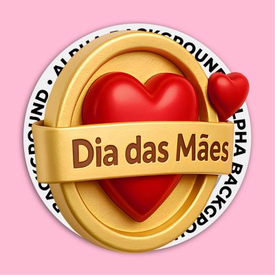 Selo 3D Dia das Mães Para Composição PSD
