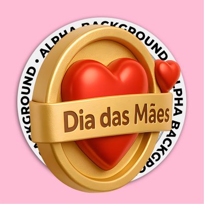 Selo 3D Dia das Mães Para Composição PSD